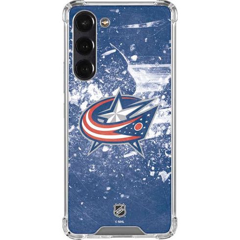 NHL Columbus Blue Jackets Frozen Galaxy S24 FE Clear Case