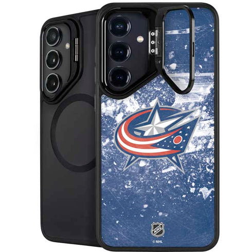 NHL Columbus Blue Jackets Frozen Galaxy S24 FE Kickstand Case