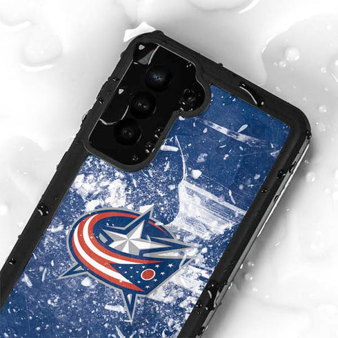 NHL Columbus Blue Jackets Frozen Galaxy S24 Plus Waterproof Case