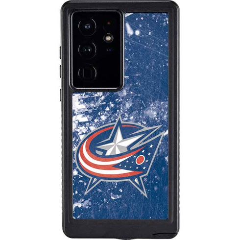 NHL Columbus Blue Jackets Frozen Galaxy S24 Ultra Waterproof Case