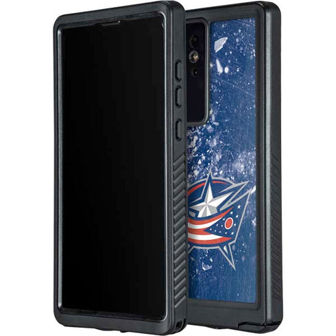 NHL Columbus Blue Jackets Frozen Galaxy S24 Ultra Waterproof Case