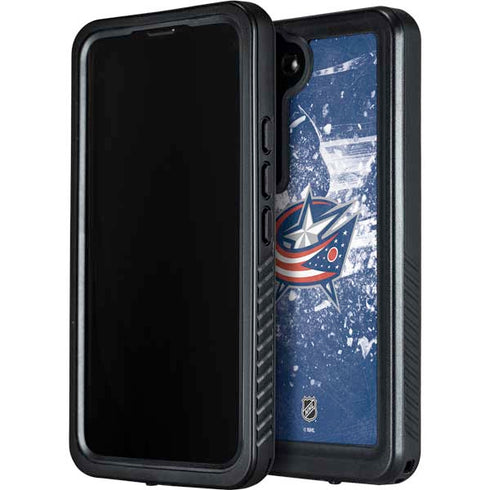 NHL Columbus Blue Jackets Frozen Galaxy S24 Waterproof Case