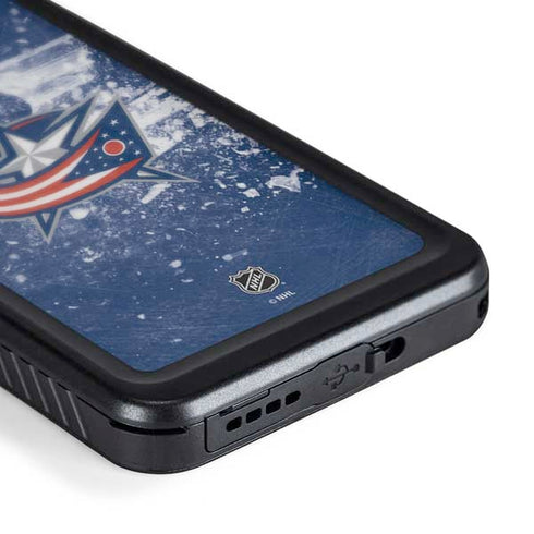 NHL Columbus Blue Jackets Frozen Galaxy S24 Waterproof Case