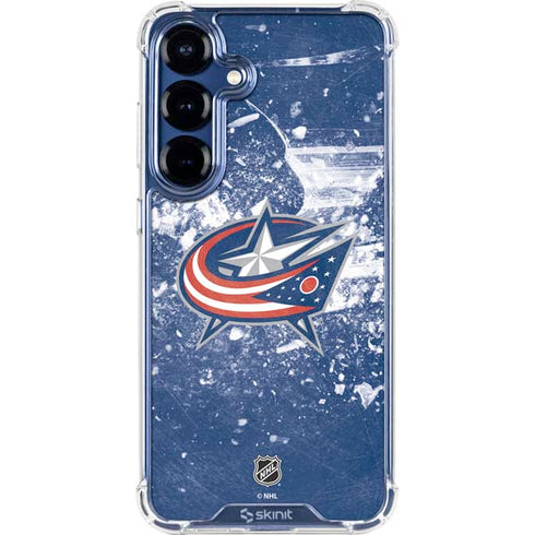 NHL Columbus Blue Jackets Frozen Galaxy S25 FE Clear Case