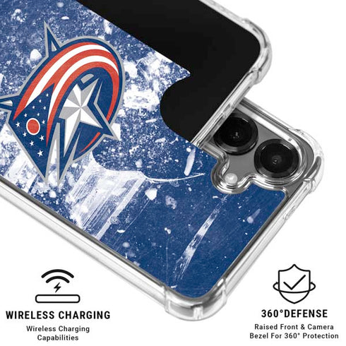 NHL Columbus Blue Jackets Frozen Galaxy S26 Clear Case