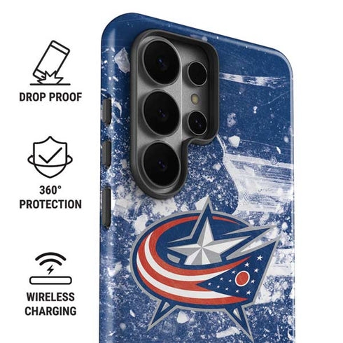 NHL Columbus Blue Jackets Frozen Galaxy S26 Ultra Impact Case