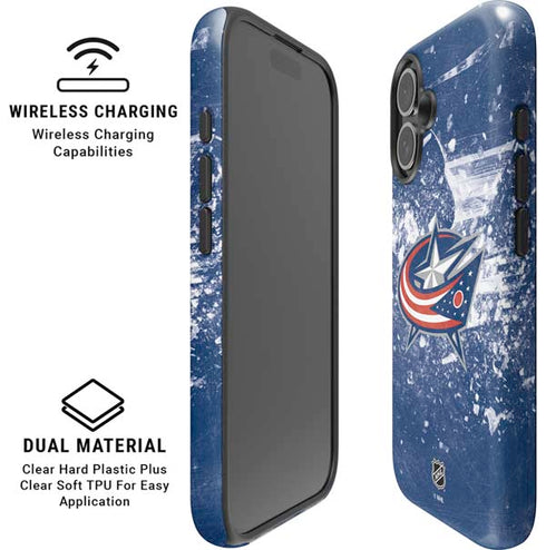 NHL Columbus Blue Jackets Frozen iPhone 16 Magsafe Impact Case