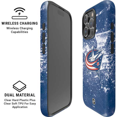 NHL Columbus Blue Jackets Frozen iPhone 16 Pro Magsafe Impact Case
