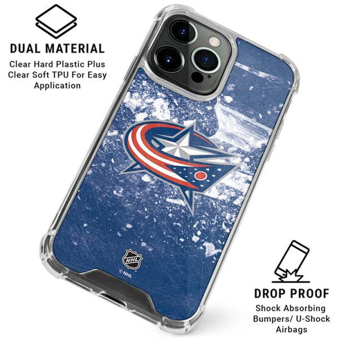 NHL Columbus Blue Jackets Frozen iPhone 16 Pro Max Clear Case