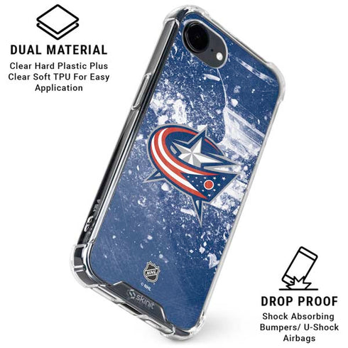 NHL Columbus Blue Jackets Frozen iPhone 16e Clear Case