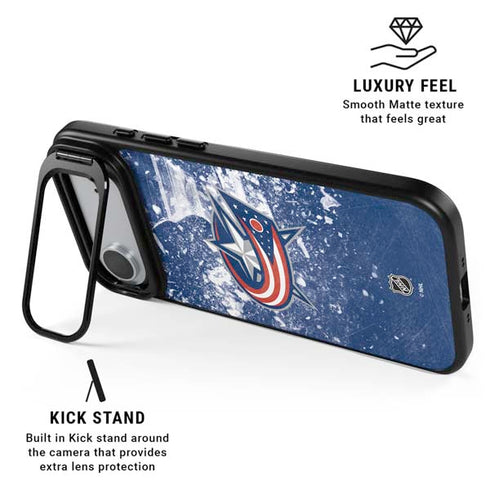 NHL Columbus Blue Jackets Frozen iPhone 17 Air Kickstand Case
