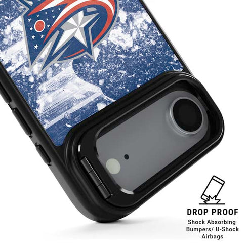 NHL Columbus Blue Jackets Frozen iPhone 17 Air Kickstand Case