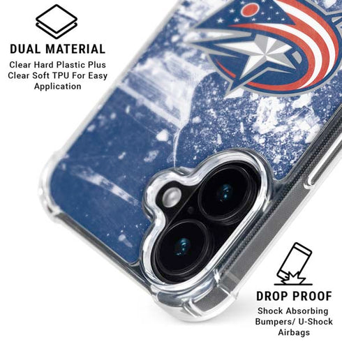 NHL Columbus Blue Jackets Frozen iPhone 17 Clear Case