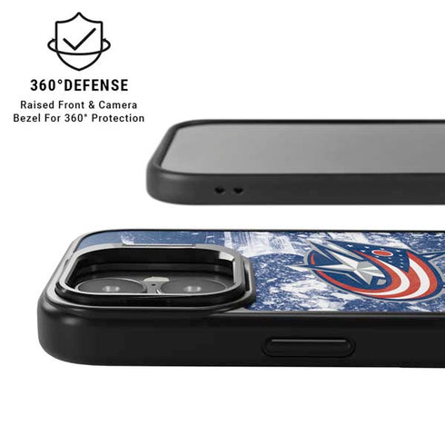 NHL Columbus Blue Jackets Frozen iPhone 17 Kickstand Case