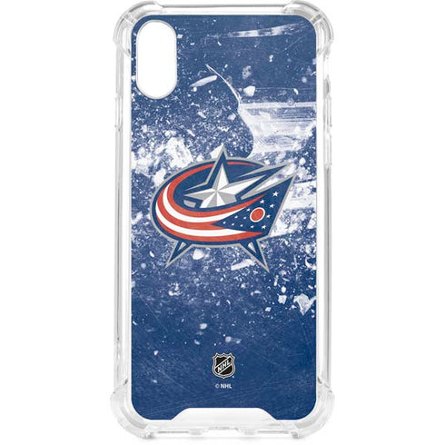 NHL Columbus Blue Jackets Frozen iPhone XS Clear Case