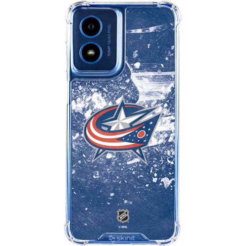 NHL Columbus Blue Jackets Frozen Moto G 5G (2024) Clear Case