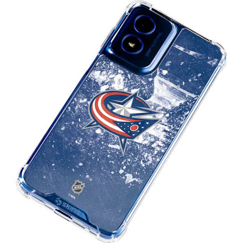NHL Columbus Blue Jackets Frozen Moto G 5G (2024) Clear Case