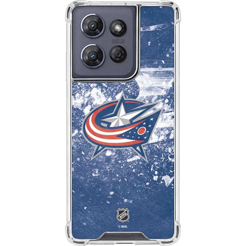 NHL Columbus Blue Jackets Frozen Moto G Stylus 5G (2025) Clear Case