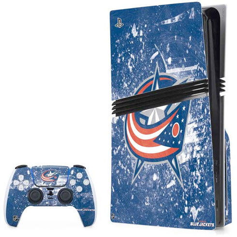 NHL Columbus Blue Jackets Frozen PS5 Pro Disk Bundle Skin