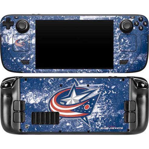 NHL Columbus Blue Jackets Frozen Steam Deck Handheld Gaming Computer OLED Skin