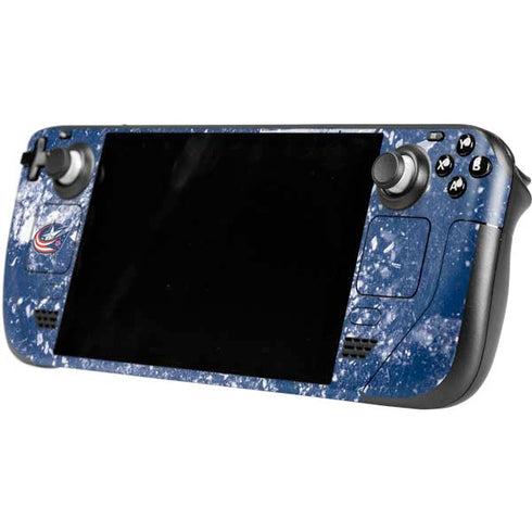 NHL Columbus Blue Jackets Frozen Steam Deck Handheld Gaming Computer OLED Skin