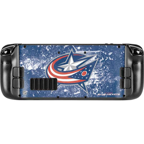 NHL Columbus Blue Jackets Frozen Steam Deck Handheld Gaming Computer OLED Skin