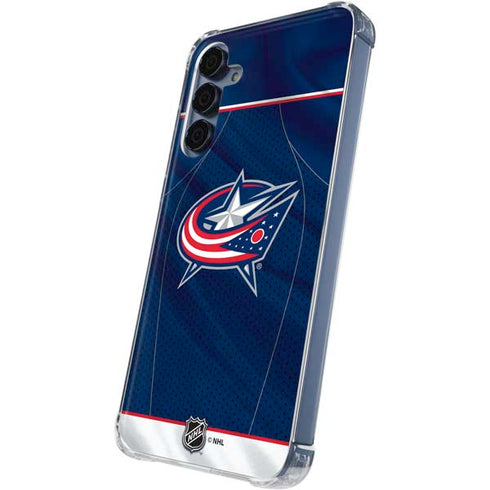 NHL Columbus Blue Jackets Jersey Galaxy A55 5G Clear Case