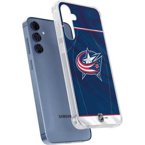 NHL Columbus Blue Jackets Jersey Galaxy A55 5G Clear Case