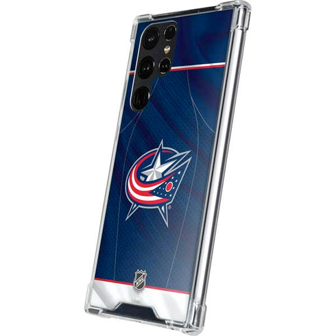 NHL Columbus Blue Jackets Jersey Galaxy S23 Ultra Clear Case