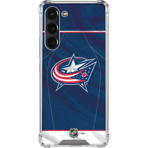 NHL Columbus Blue Jackets Jersey Galaxy S24 FE Clear Case