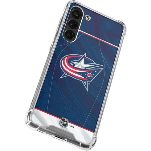 NHL Columbus Blue Jackets Jersey Galaxy S24 FE Clear Case