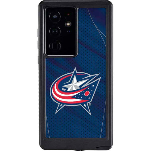 NHL Columbus Blue Jackets Jersey Galaxy S24 Ultra Waterproof Case