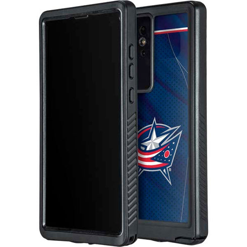 NHL Columbus Blue Jackets Jersey Galaxy S24 Ultra Waterproof Case