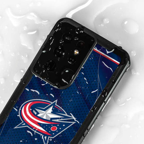 NHL Columbus Blue Jackets Jersey Galaxy S24 Ultra Waterproof Case