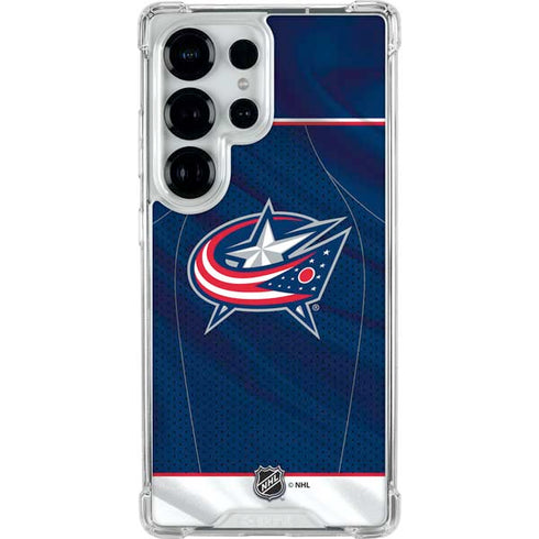 NHL Columbus Blue Jackets Jersey Galaxy S25 Ultra Clear Case