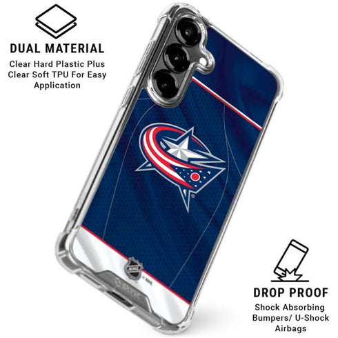 NHL Columbus Blue Jackets Jersey Galaxy S26 Clear Case