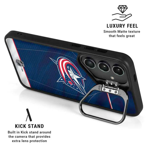 NHL Columbus Blue Jackets Jersey Galaxy S26 Kickstand Case
