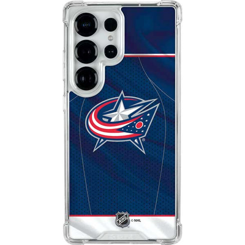 NHL Columbus Blue Jackets Jersey Galaxy S26 Ultra Clear Case