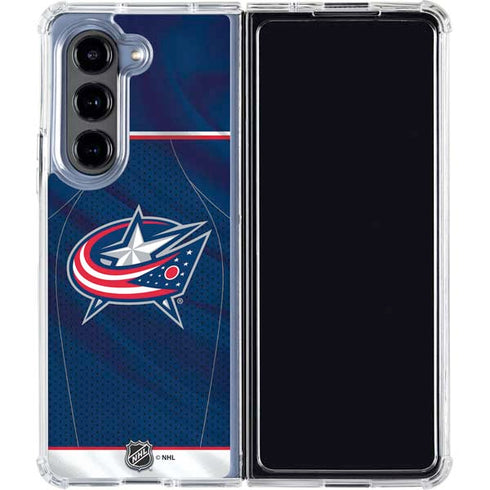 NHL Columbus Blue Jackets Jersey Galaxy Z Fold5 5G Clear Case
