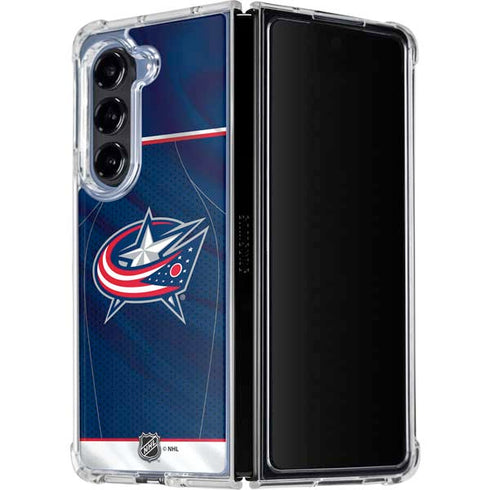 NHL Columbus Blue Jackets Jersey Galaxy Z Fold5 5G Clear Case
