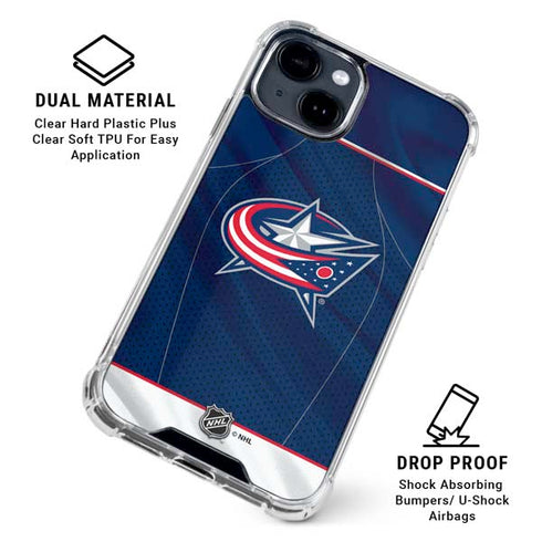 NHL Columbus Blue Jackets Jersey iPhone 15 Clear Case