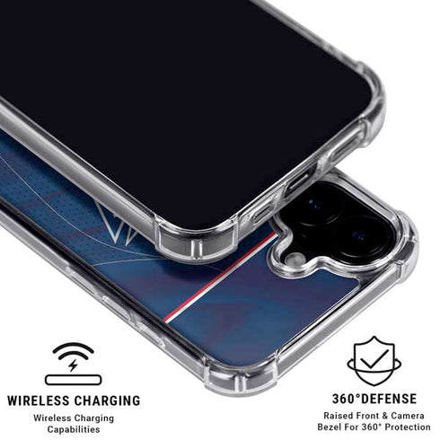 NHL Columbus Blue Jackets Jersey iPhone 16 Plus Clear Case