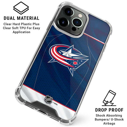NHL Columbus Blue Jackets Jersey iPhone 16 Pro Max Clear Case