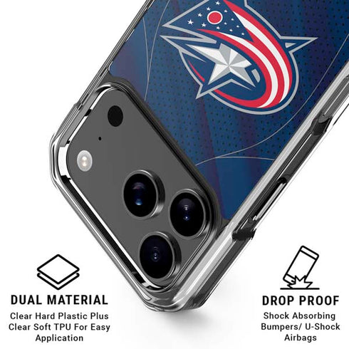 NHL Columbus Blue Jackets Jersey iPhone 18 Pro Clear Case