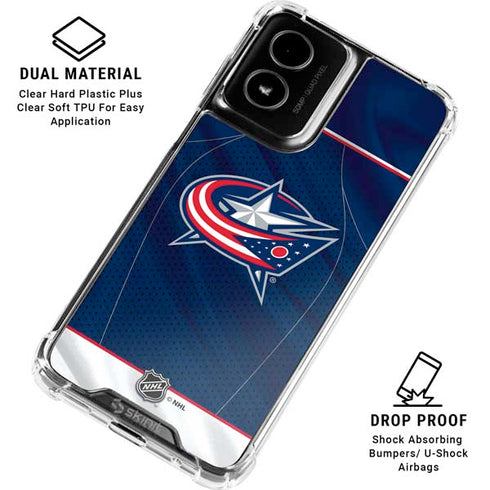 NHL Columbus Blue Jackets Jersey Moto G Power 5G (2024) Clear Case
