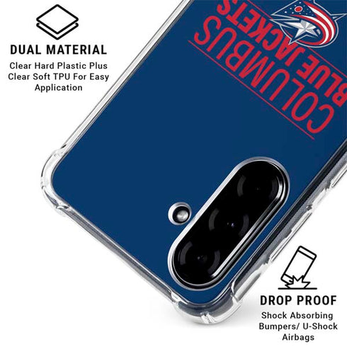 NHL Columbus Blue Jackets Lineup Galaxy A36 5G Clear Case