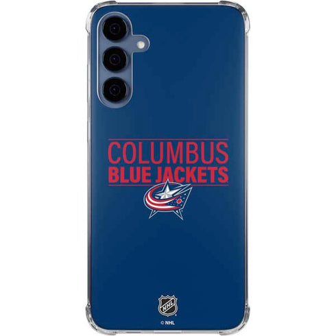 NHL Columbus Blue Jackets Lineup Galaxy A55 5G Clear Case