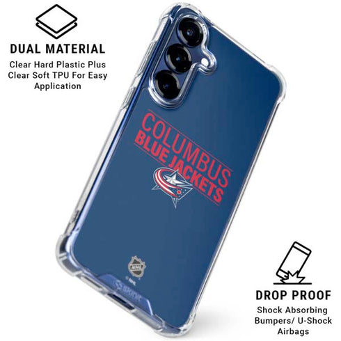 NHL Columbus Blue Jackets Lineup Galaxy S25 Clear Case