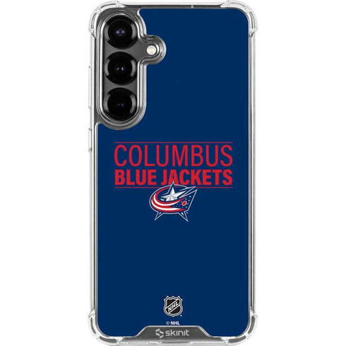 NHL Columbus Blue Jackets Lineup Galaxy S26 Clear Case