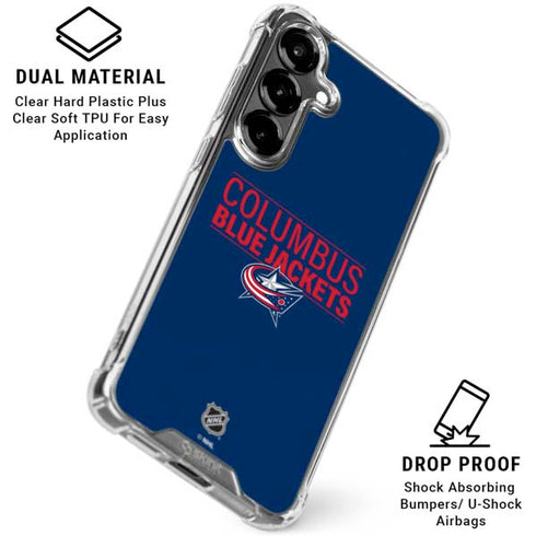 NHL Columbus Blue Jackets Lineup Galaxy S26 Clear Case